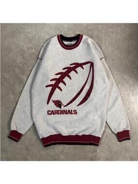 90's Vintage Arizona Cardinals Embroidered Legends Heather Grey Crewneck -L
